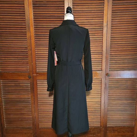 New LDT Adrienne Button Front Belted Midi Shirt Dress - Picture 4 of 10